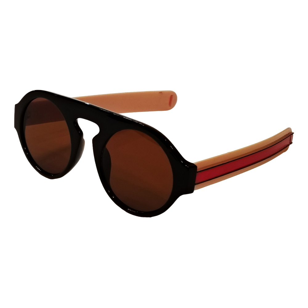 Wide-leg stripe retro fashion glasses